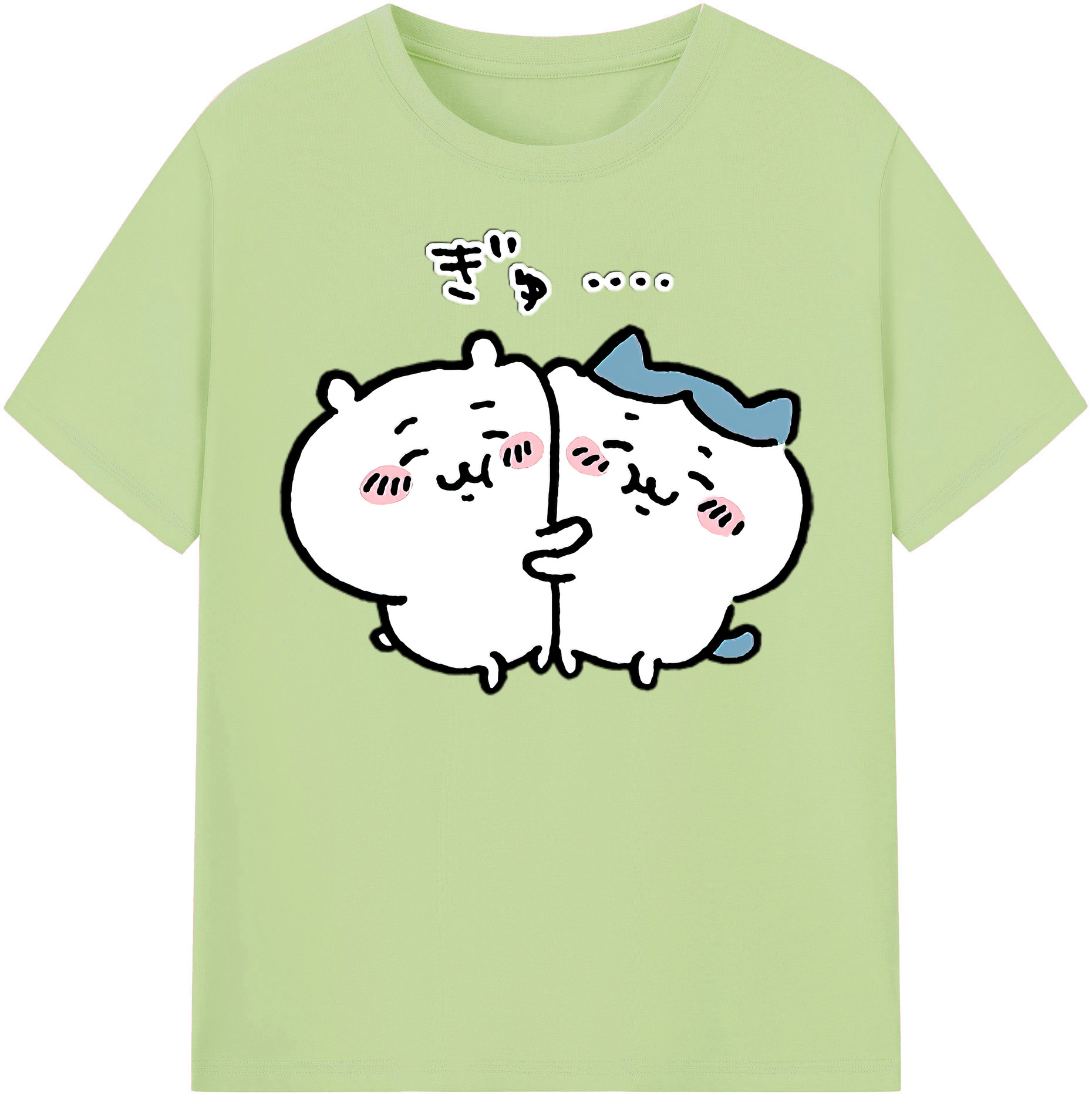 （画像用） ちいかわ ハチワレ Chii-kawa hachiware 綿100％半袖Tシャツ（フロントプリント）